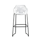 Waterproof Rattan Bar Stools Nordic Hollow-Back Chairs for Outdoor Courtyard & Patio Dining