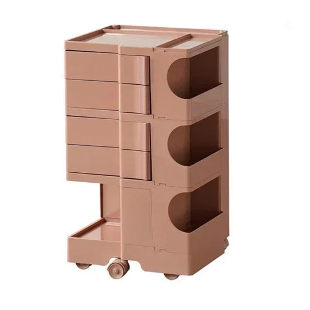 Rotating Storage Trolley with Wheels Multi-Layer Organizer Cabinet for Home & Salon