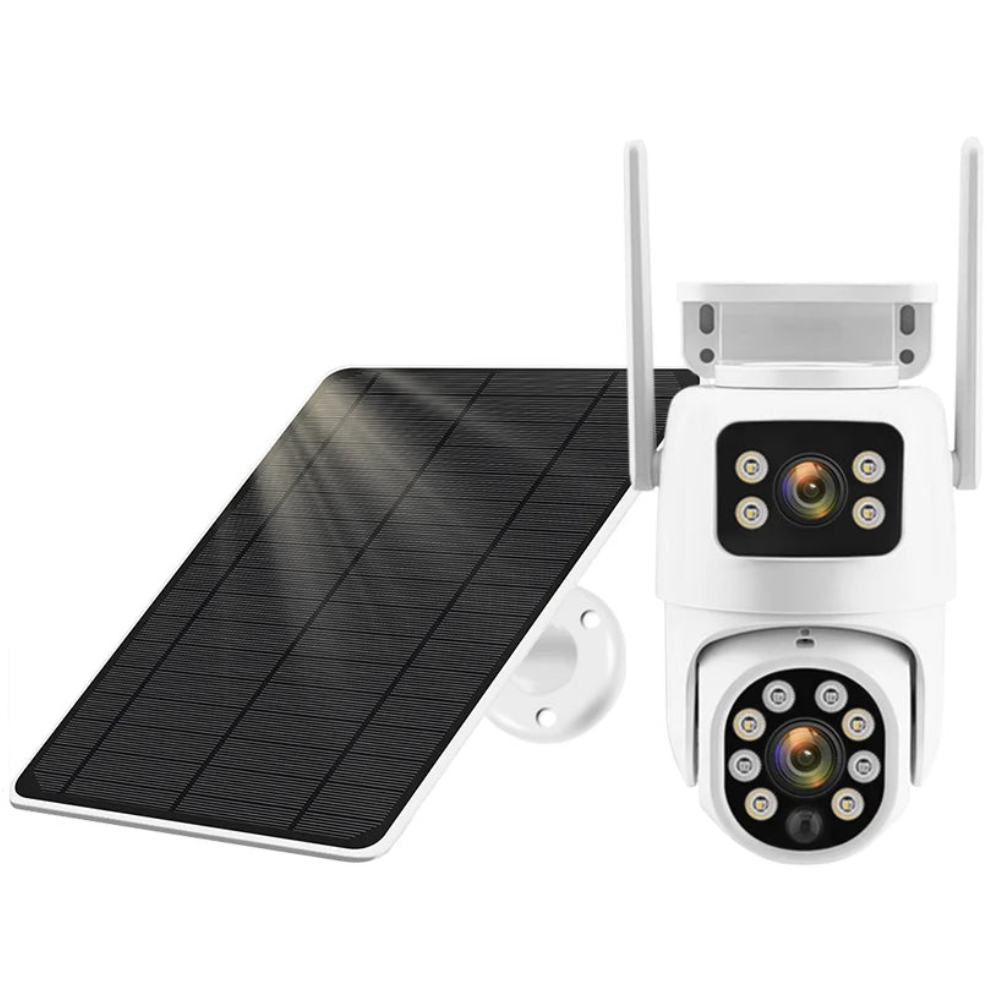 Solar 4G Outdoor PTZ Camera 12MP Dual Lens with Night Vision & Motion Tracking
