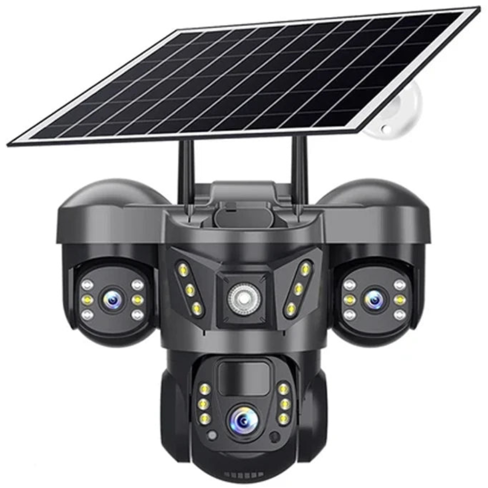 Outdoor 15MP Triple Lens 4G Solar Security Camera with Auto Tracking & Night Vision