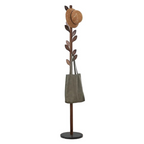 Solid Wood Floor Standing Coat Rack Modern Clothes Hanger for Bedroom or Living Room