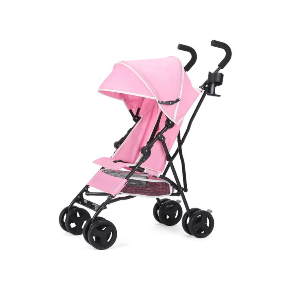 Lightweight Foldable Travel Stroller with Stainless Steel Frame for Ages 0-6Y
