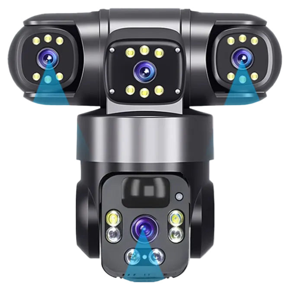 Outdoor Wireless Solar Camera 15MP 3-Lens, 4G/WiFi, PTZ Rotation, Two-Way Audio