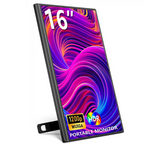 16" 1200P Portable LCD Monitor, USB-C/Mini HDMI, Built-in Stand & Speakers