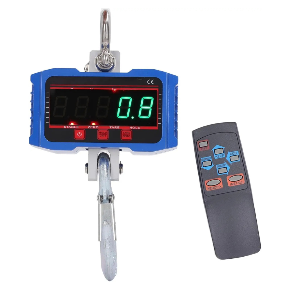 125kg Digital Hanging Scale with LED Display & Remote Control
