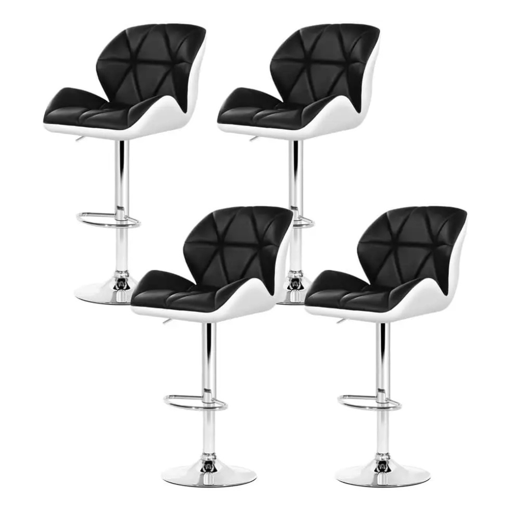 Modern Kitchen Bar Chair with Padded Cushion and 360° Swivel