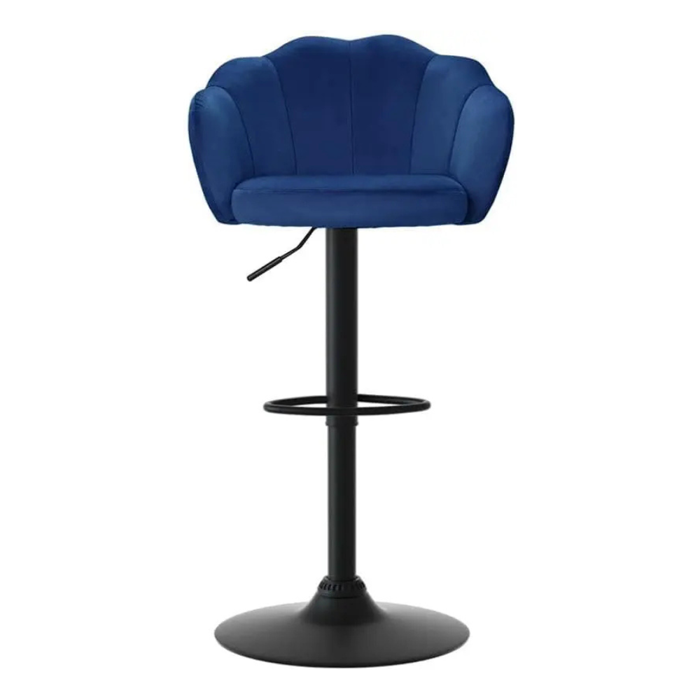 Adjustable Height Velvet Kitchen Bar Stools with 360° Swivel (4 Pack)