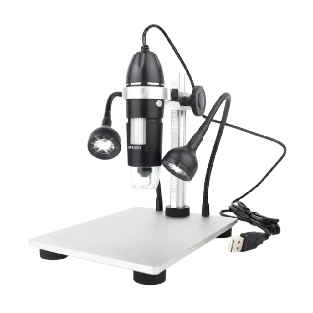 1600X Digital Microscope with Adjustable Stand and 8 LED Lights – USB
