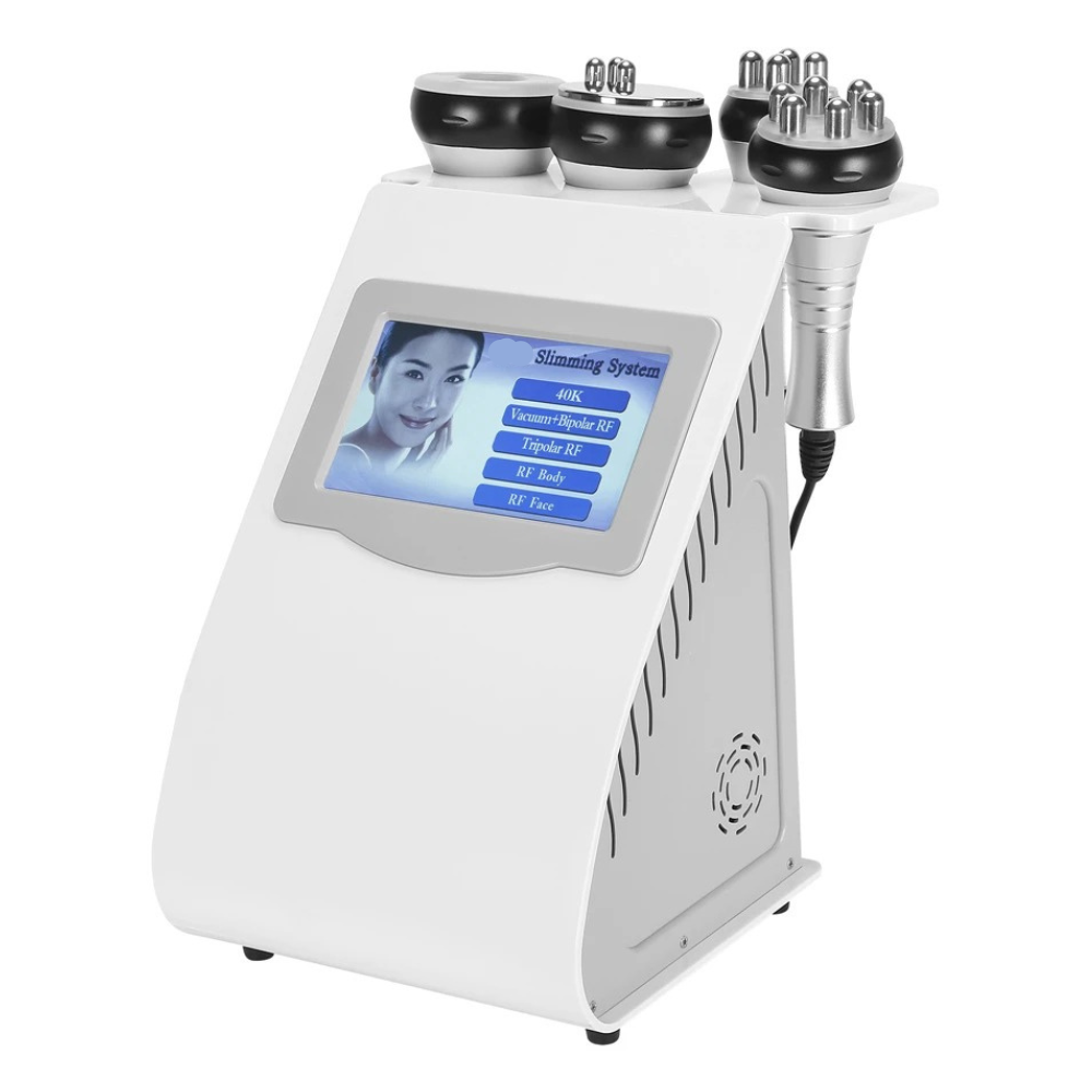 Portable Cavitation Machine with Vacuum RF & Multipolar Radio Frequency for Spa & Home Use White