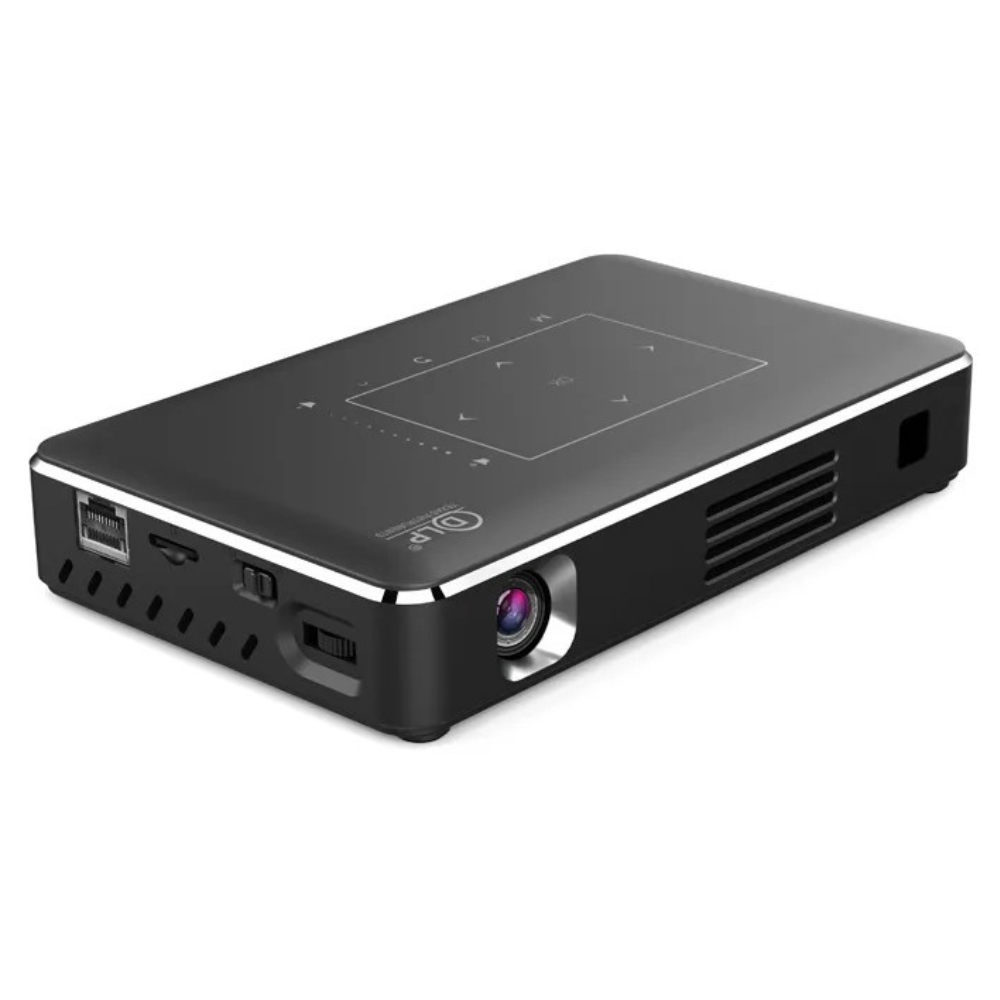 Compact Home Theater Projector 854x480 Dual-Band WiFi Auto Focus & Corner Keystone Black