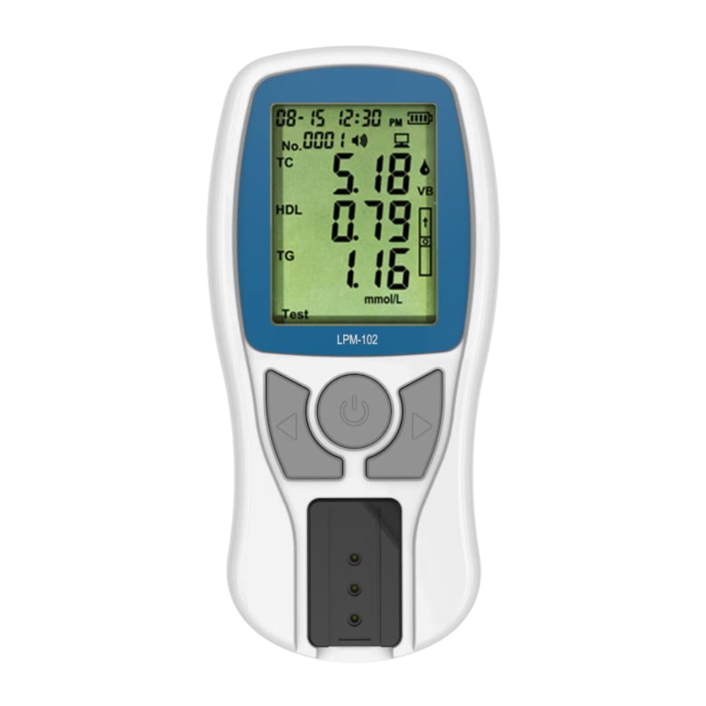 Home Blood Lipid Test Kit with Lancing Device & Carry Case – TC, HDL & LDL Monitoring