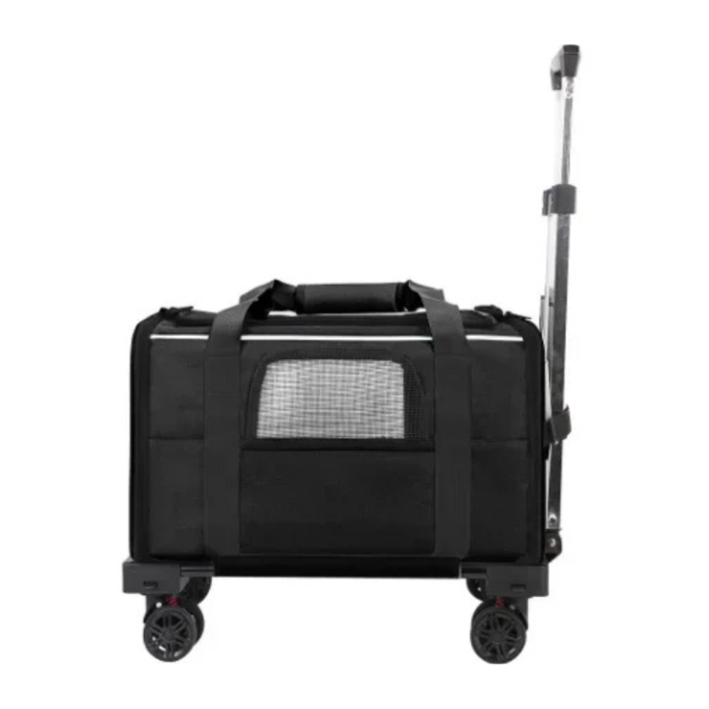 Portable Pet Carrier with Detachable Wheels Airline Approved Rolling Travel Bag for Small Cats & Dogs