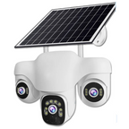 Outdoor 15MP 4G Solar Security Camera Triple Lens, 360° PTZ, Waterproof, Remote Viewing