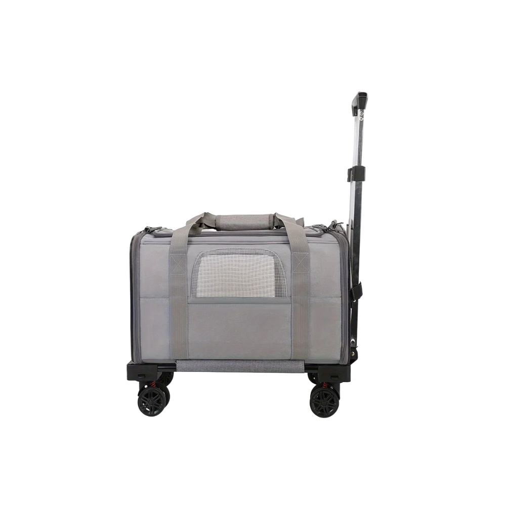 Portable Pet Carrier with Detachable Wheels Airline Approved Rolling Travel Bag for Small Cats & Dogs