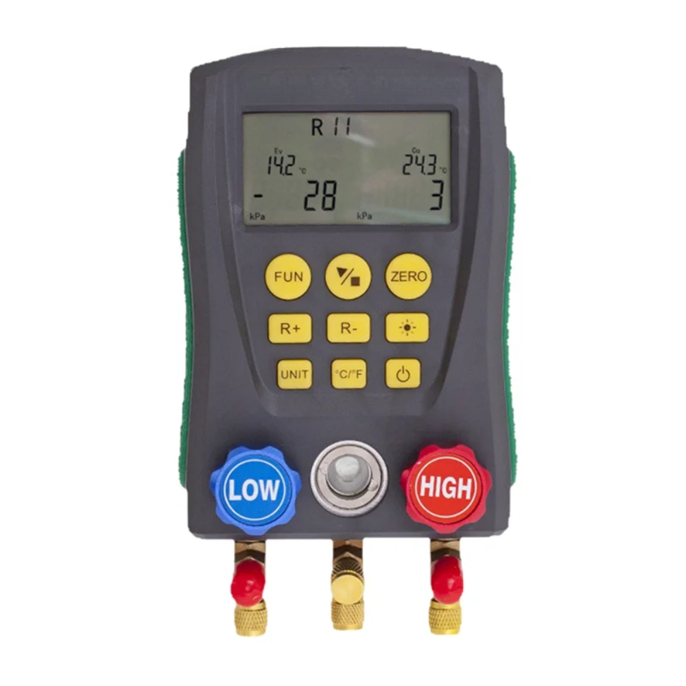 Portable HVAC Digital Manifold Tester with 89 Refrigerant Database & Clips