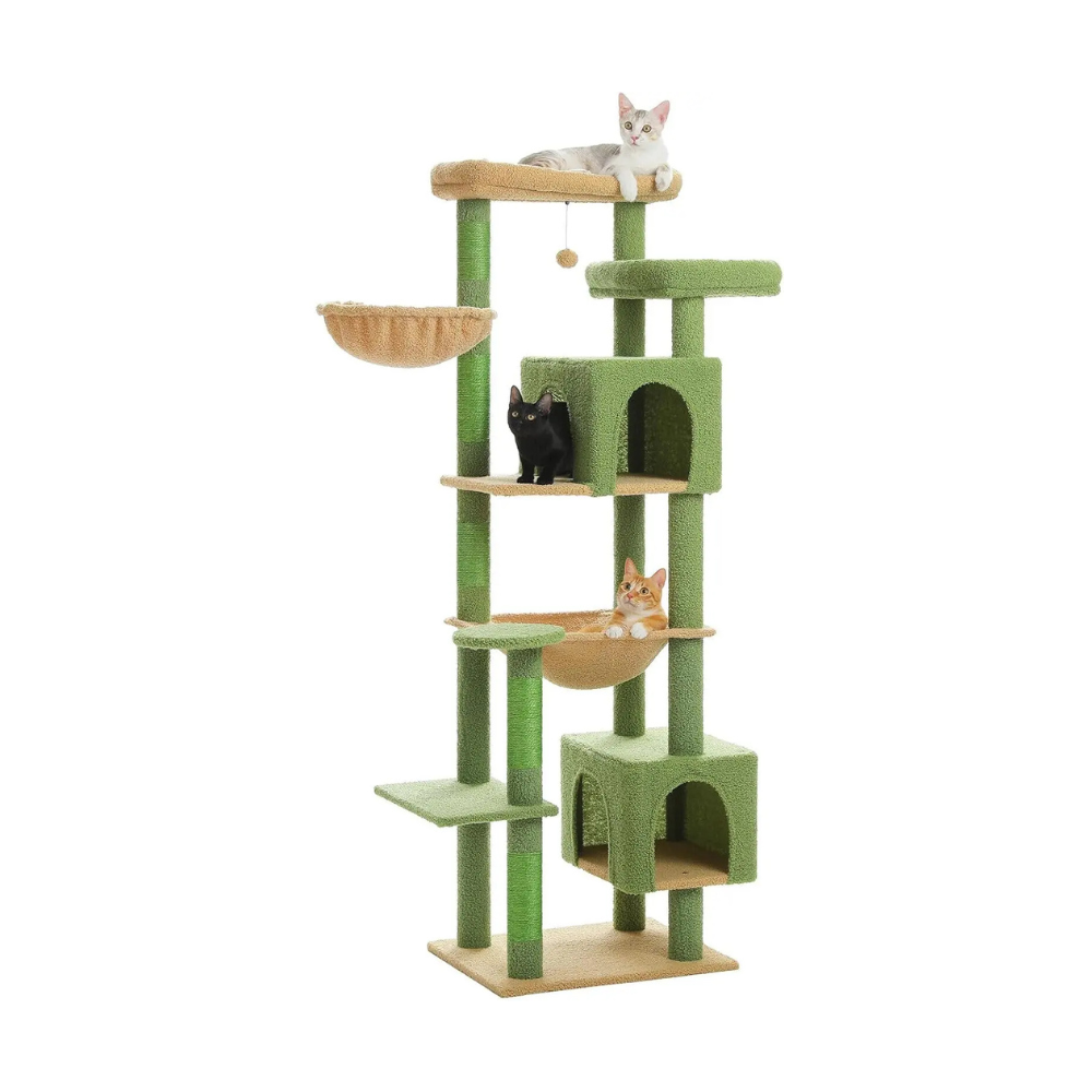 175cm Multi-Level Cactus Cat Tree with Cozy Condos and Sisal Scratching Posts