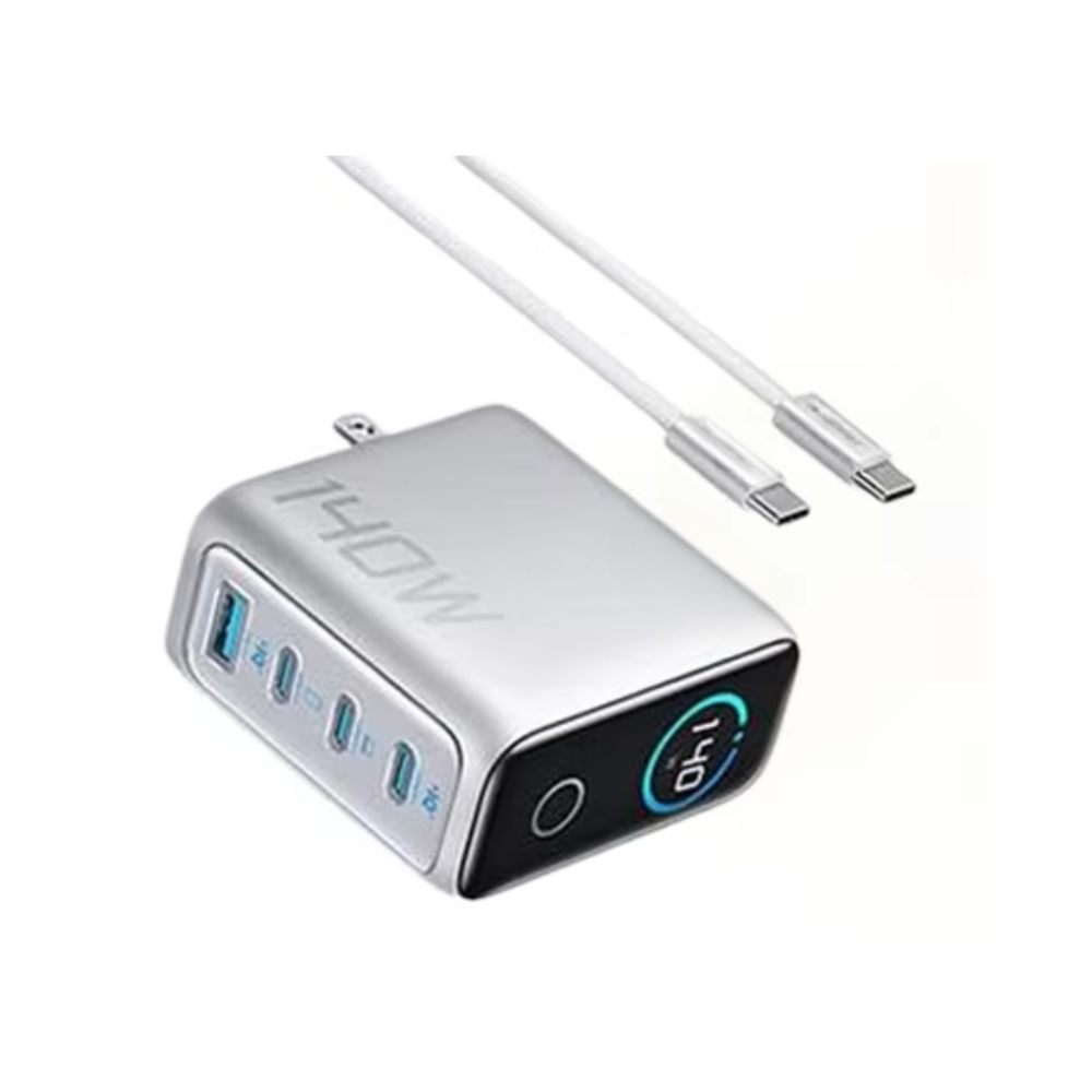 140W GaN Fast Charger with 4 USB-C Ports – Power Adapter for Laptops, Tablets & Phones