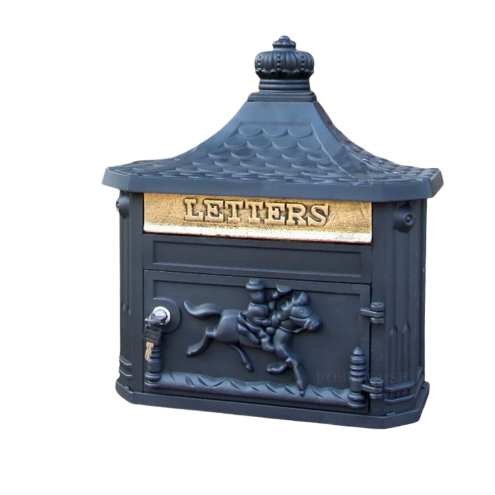 Retro Lockable Mailbox for Villa or Home Black