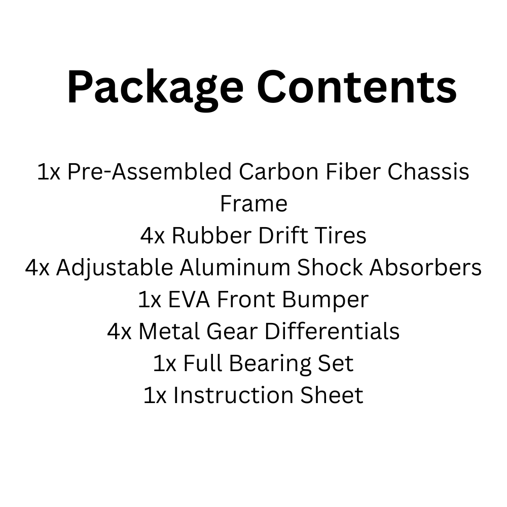 1:10 RC Drift Car Upgrade Kit Carbon Fiber & Alloy Frame DIY Chassis (TT02B Compatible)