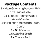 5-in-1 Black Pet Grooming Vacuum with Clippers & Brush