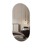 Oval LED Bathroom Mirror with 3-Color Lighting and Anti-Fog