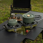 Folding Stainless Steel Double Burner Outdoor Gas Stove