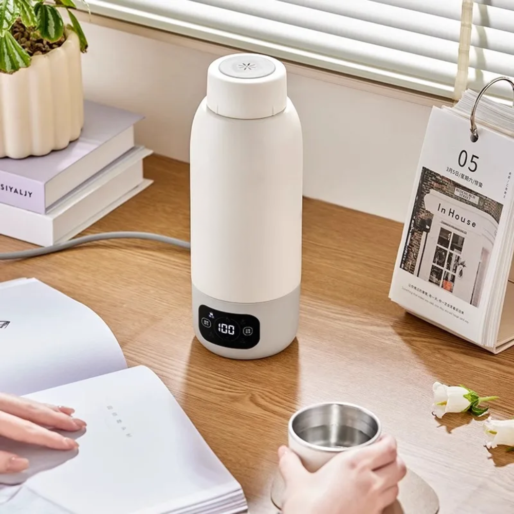Travel Electric Kettle 600ml Stainless Steel, Auto Shut-Off, Smart Temp Control