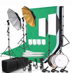 Photography Background Stand with 240x400cm Muslin Backdrop