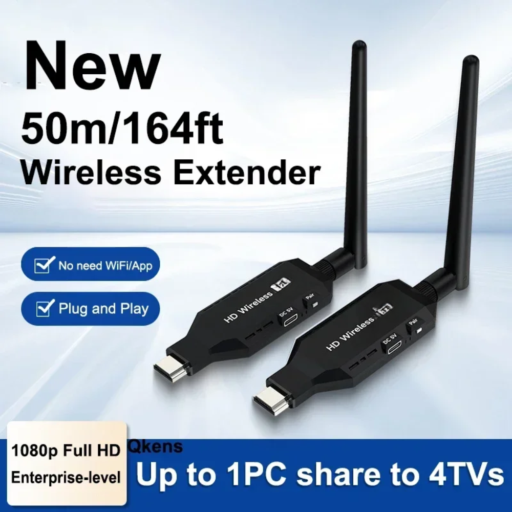 1080P HDMI Wireless Extender Kit with 2 Receivers 50m Range, Plug & Play