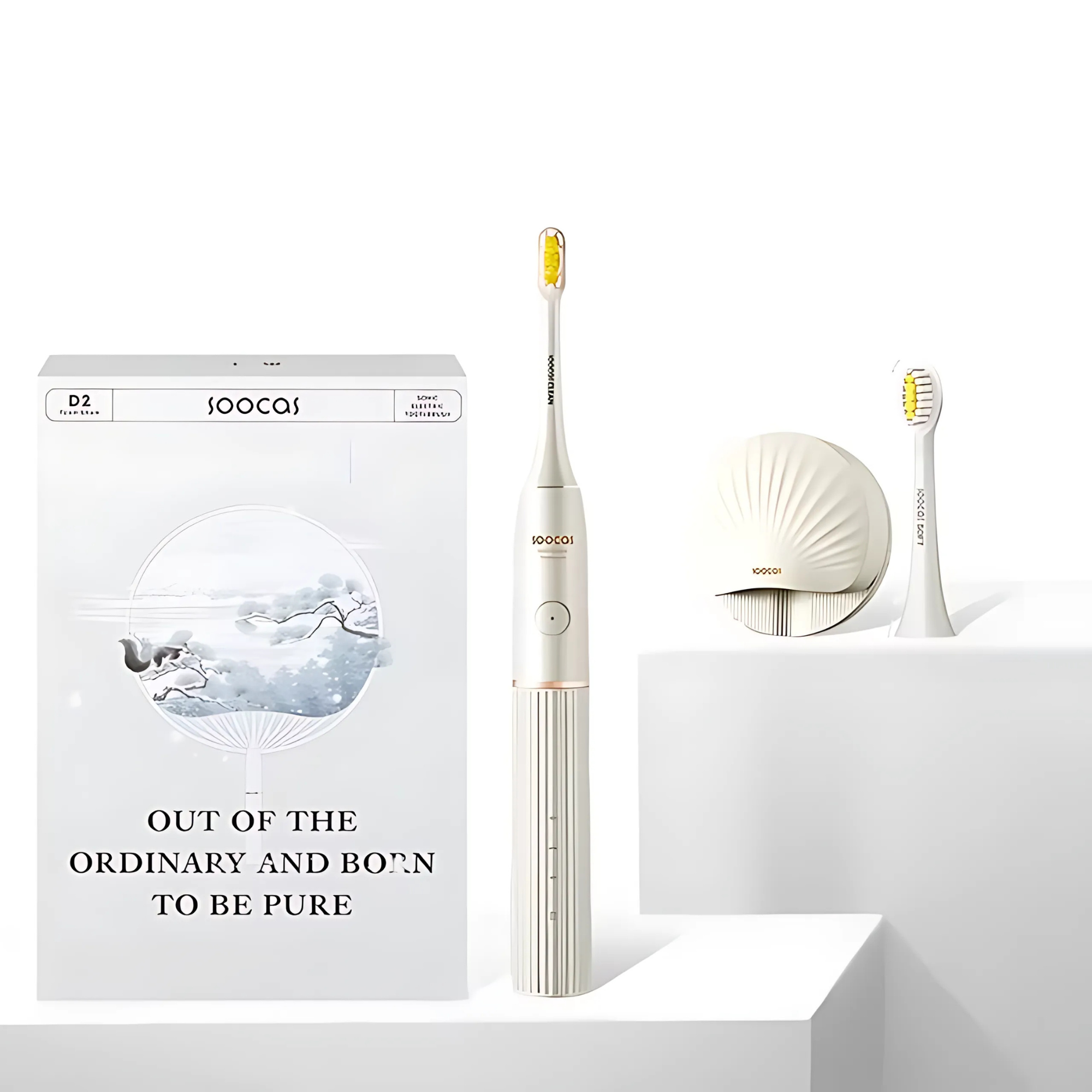 White Sonic Electric Toothbrush USB Rechargeable IPX7 Waterproof