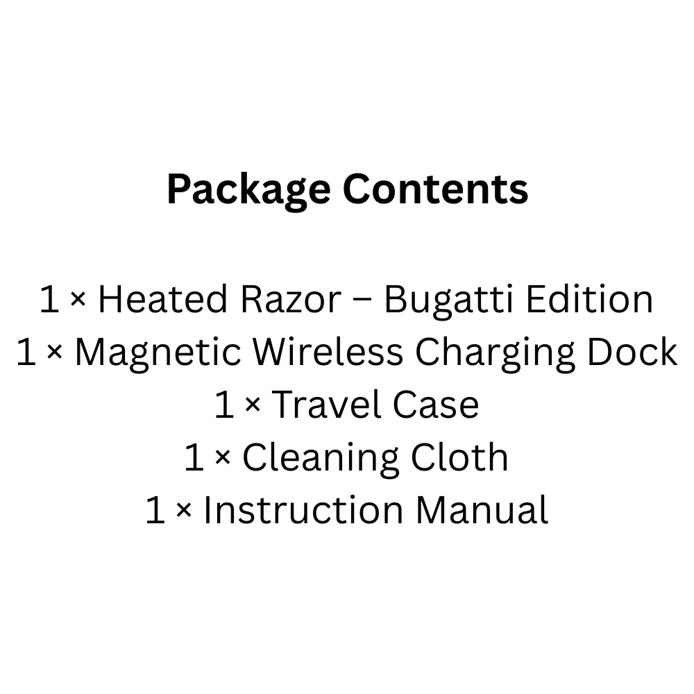 Cordless Heated Razor with 5 Nanotech Blades and Travel Case Bugatti Edition