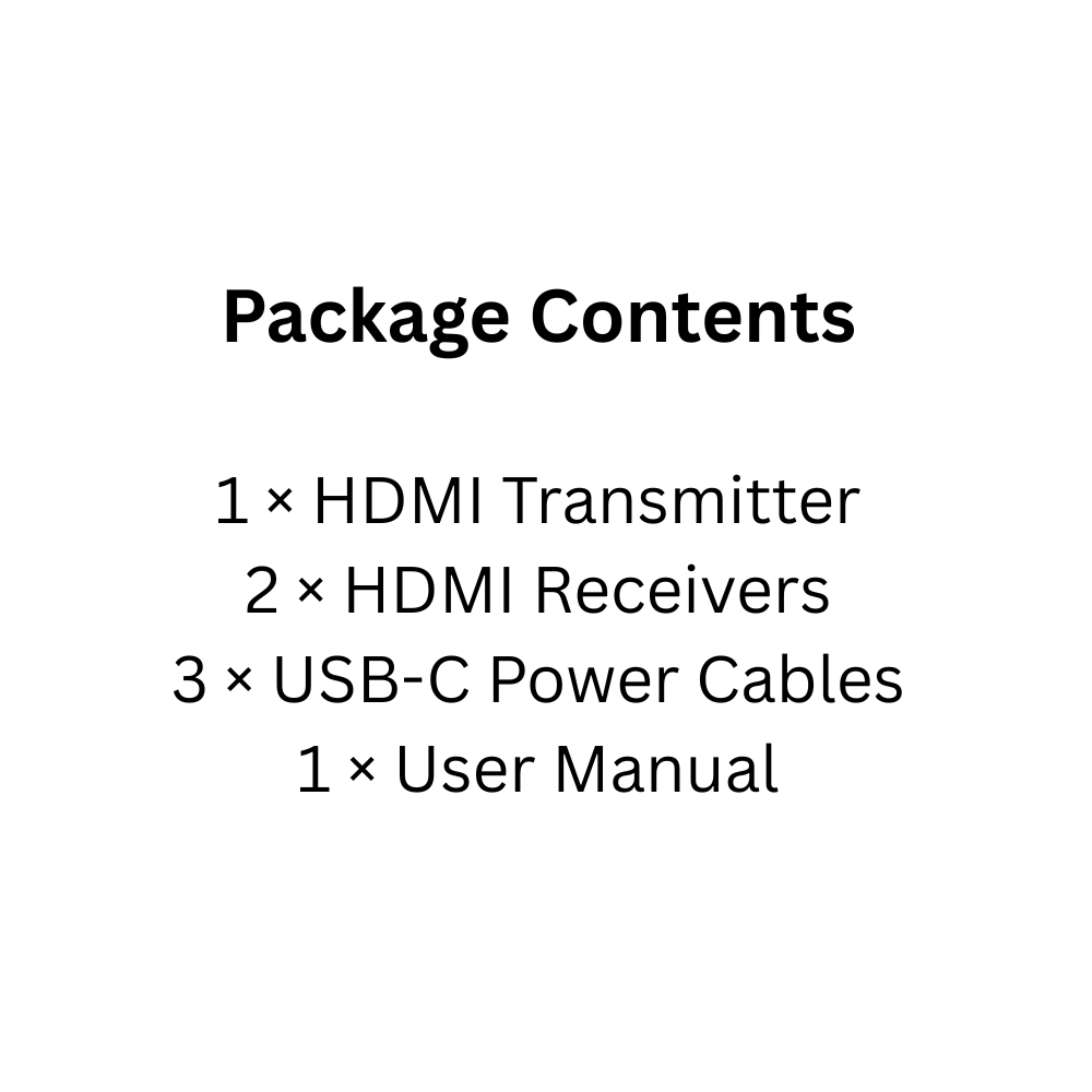 1080P HDMI Wireless Extender Kit with 2 Receivers 50m Range, Plug & Play