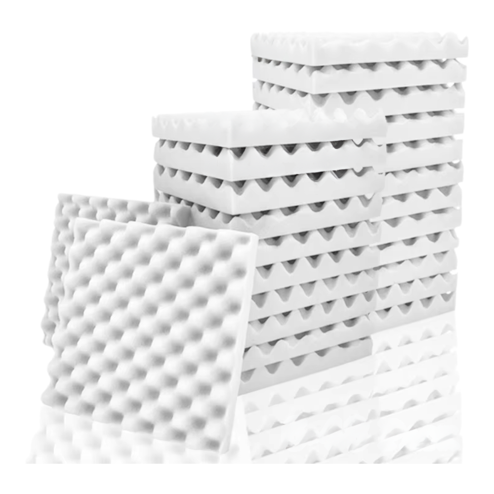White Acoustic Foam 24-Pcs with Tapes Medium Density Panels for Studio, Bedroom, Home Theater