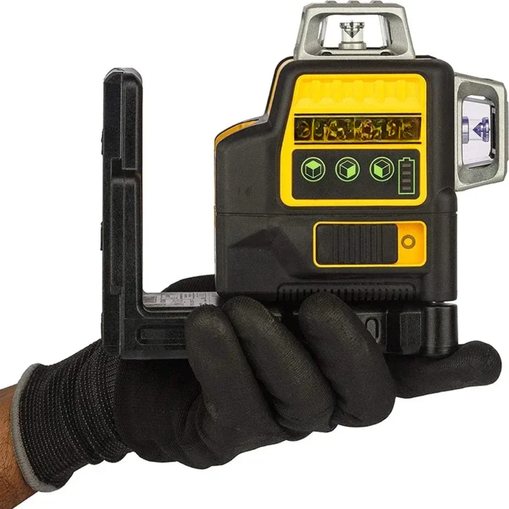 3-Sided Green Laser Level with 360° Coverage and 12 Lines for Indoor & Outdoor Use