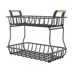 Black Steel Kitchen Storage Rack for Fruit and Veggies
