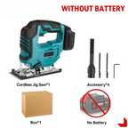 Portable Electric Jig Saw Cordless 1000W, Adjustable 45° Angle, 4 Accessories Included