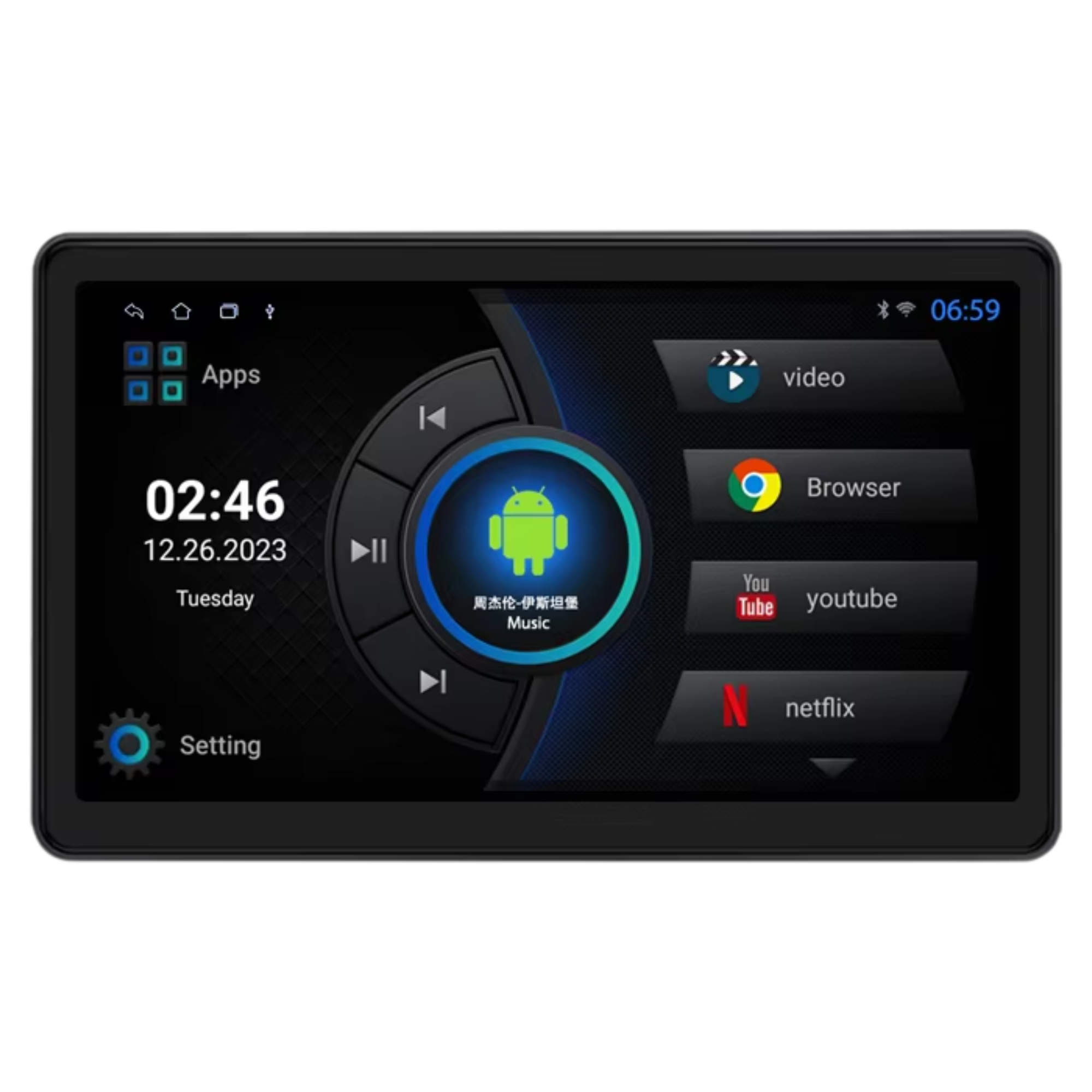 10.1in Android 13 Car Headrest Monitor with CarPlay 32GB