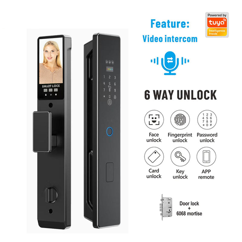 Digital Smart Door Lock with Fingerprint, PIN Keypad and Video Intercom