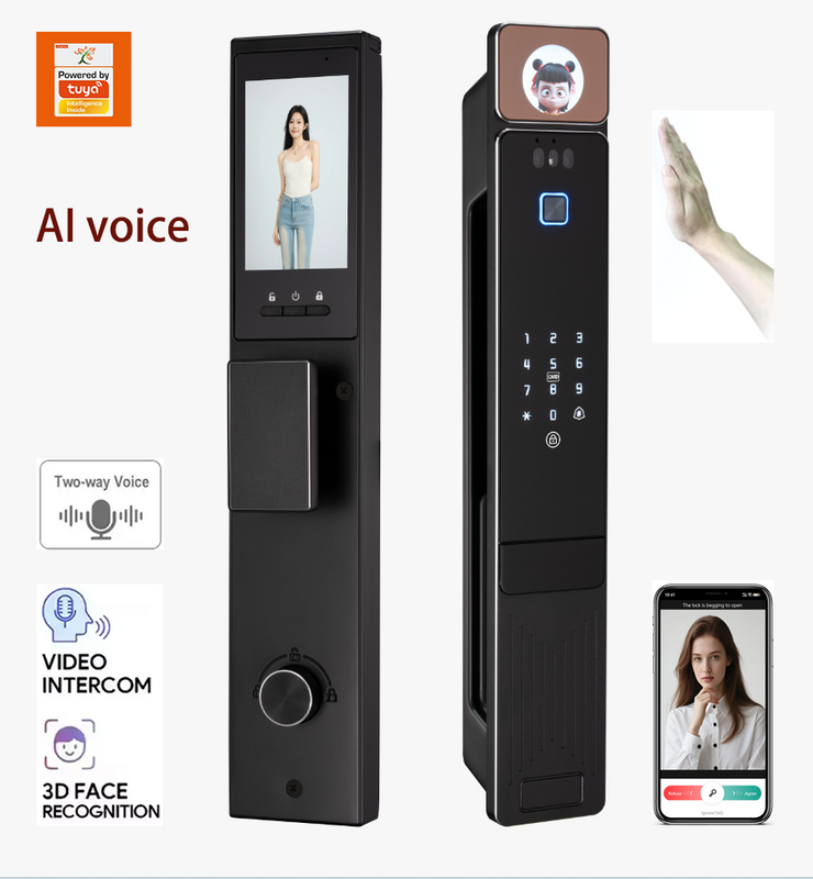 Smart Biometric Door Lock with Face, Palm and Fingerprint Recognition, WiFi App Control