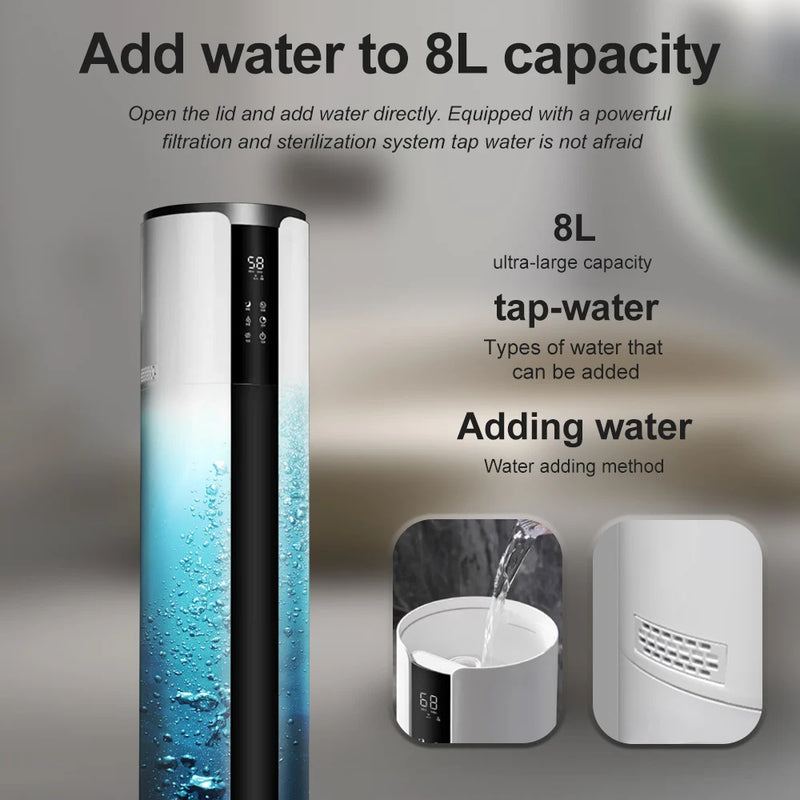 Portable 9L Ultrasonic Humidifier with Fine Mist for Home Office and Hotel Use