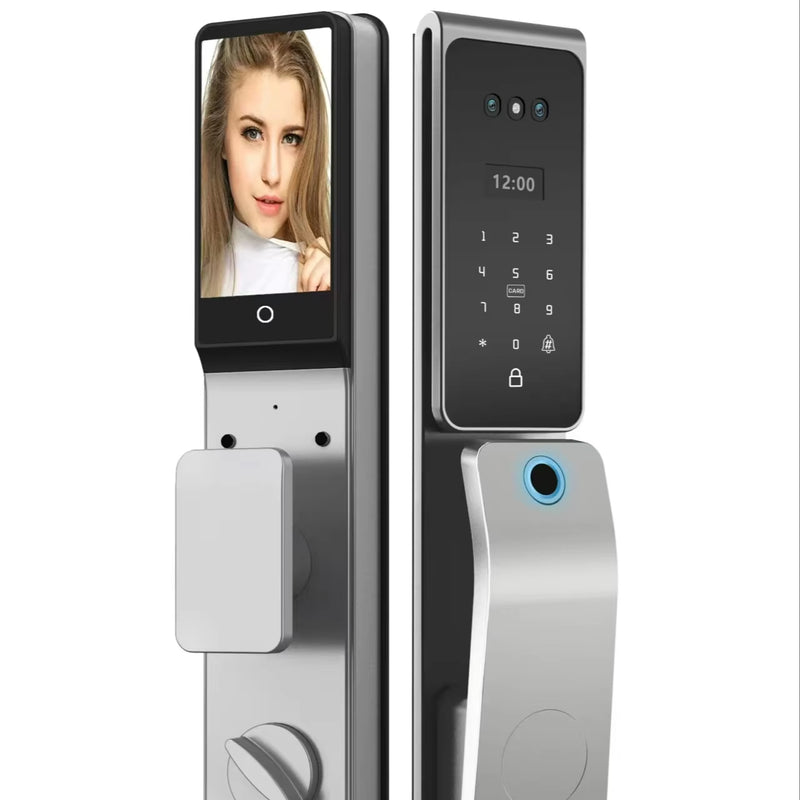 Aluminium Alloy Smart Door Lock with Face Scan, Fingerprint and PIN Access