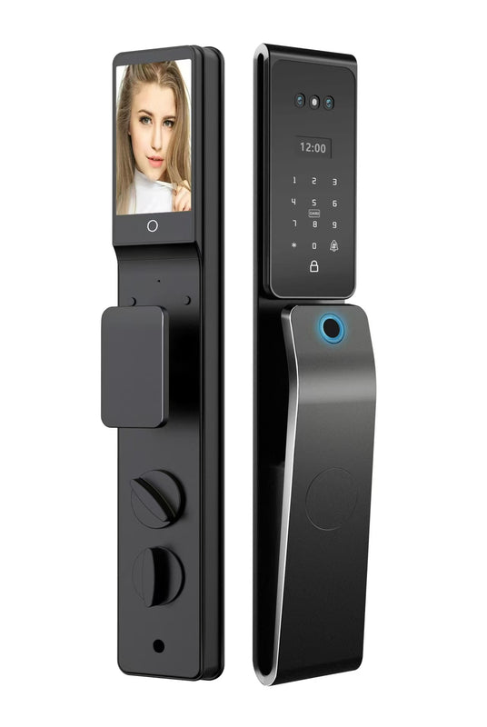 Aluminium Alloy Smart Door Lock with Face Scan, Fingerprint and PIN Access