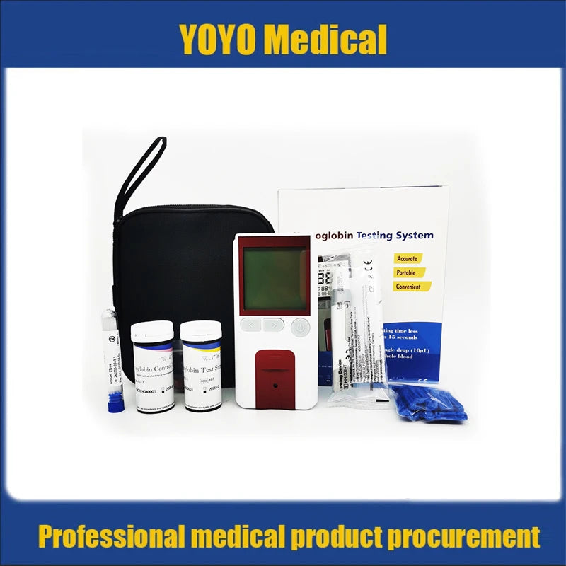 Portable Hemoglobin Test Device with Strips, Lancets & Accessories