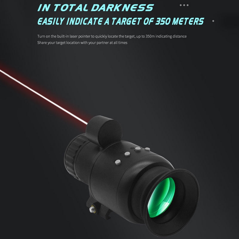 Waterproof 1080P Digital Night Vision Monocular with Infrared Mode and 1–10X Zoom