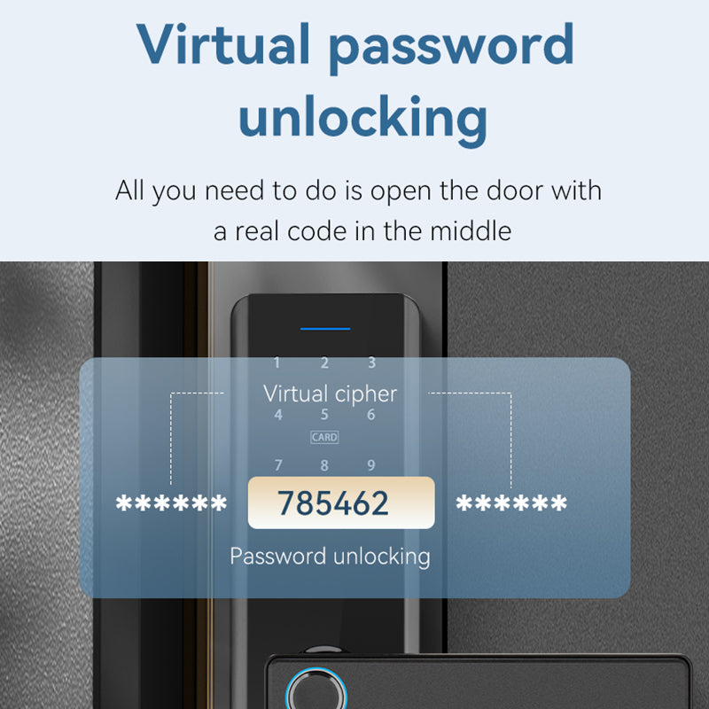 Digital Smart Door Lock with Fingerprint, Password, Card, Key and App Entry
