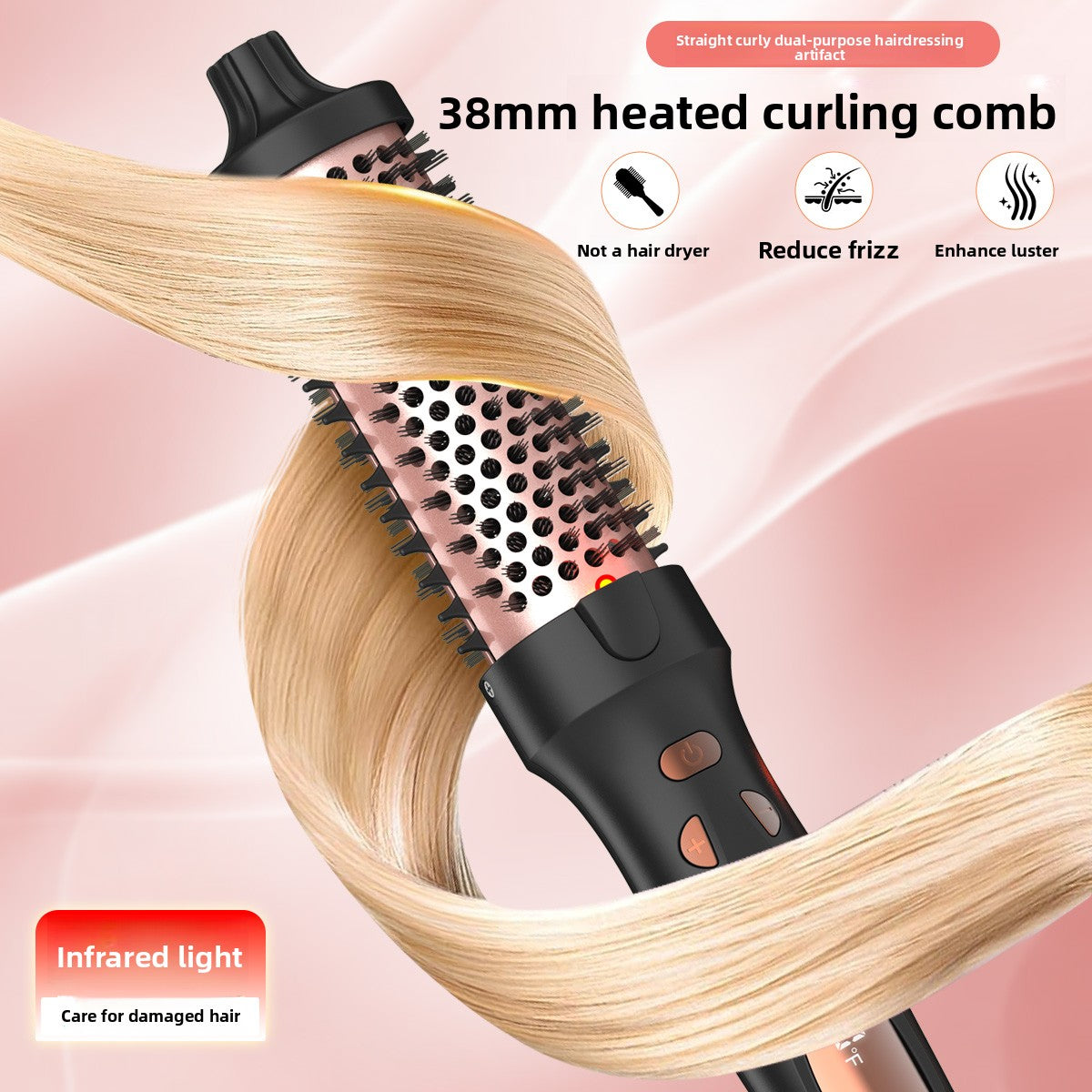 2-in-1 Hot Air Hair Curler and Straightener with Adjustable Temperature