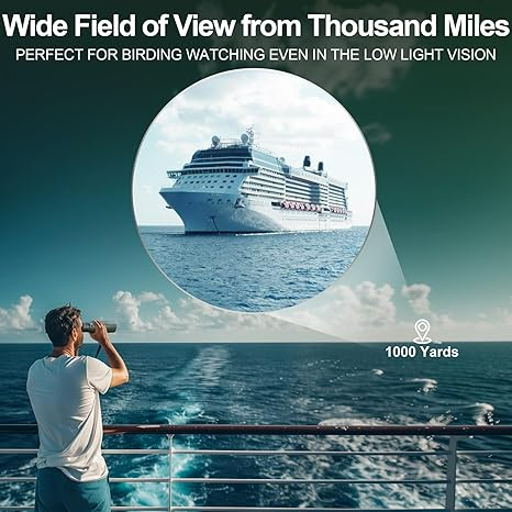 Portable 12x50 Binoculars with High Definition Optics for Birdwatching and Outdoor Viewing