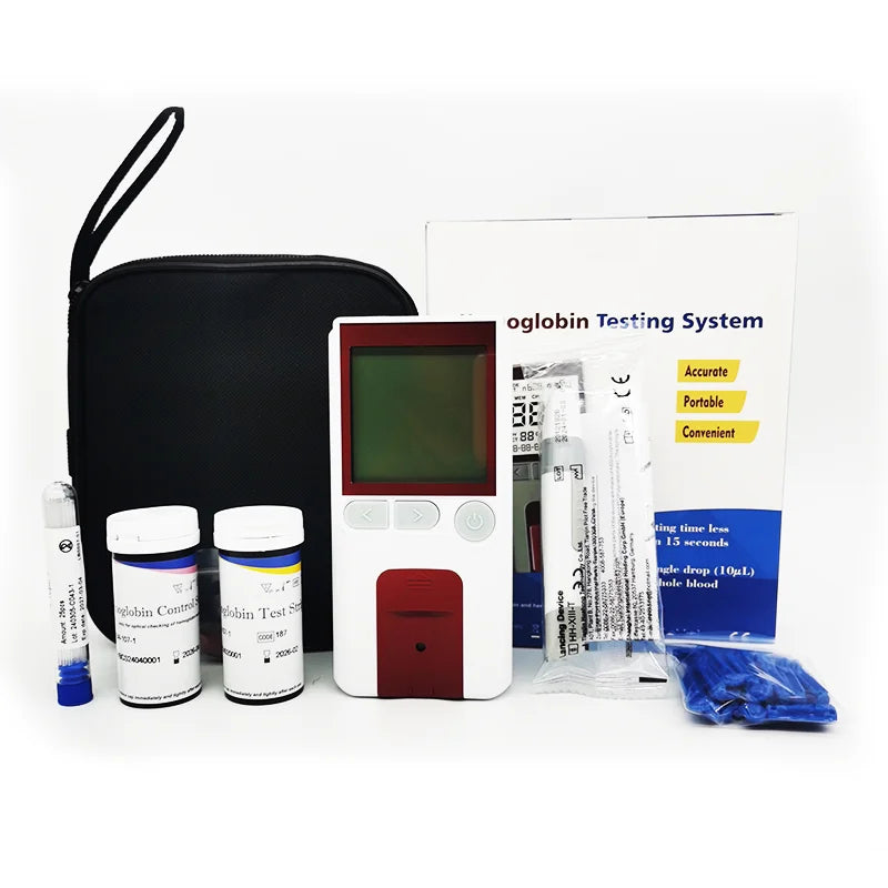 Portable Hemoglobin Test Device with Strips, Lancets & Accessories