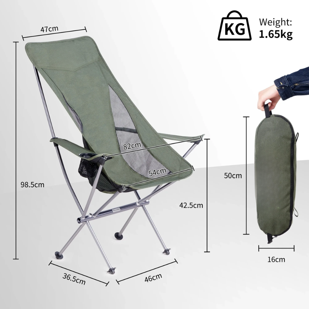 Compact Outdoor Chair with Durable Frame Ideal for Camping, Fishing & Travel