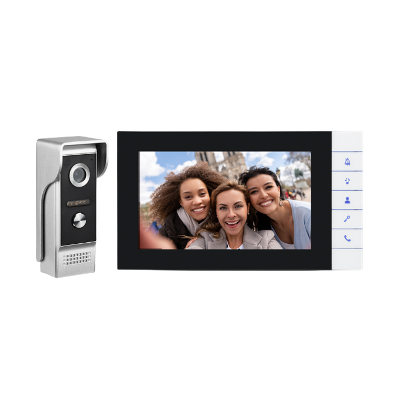 7-Inch Video Door Intercom with Touchscreen Monitor, Outdoor Camera and Door Unlock